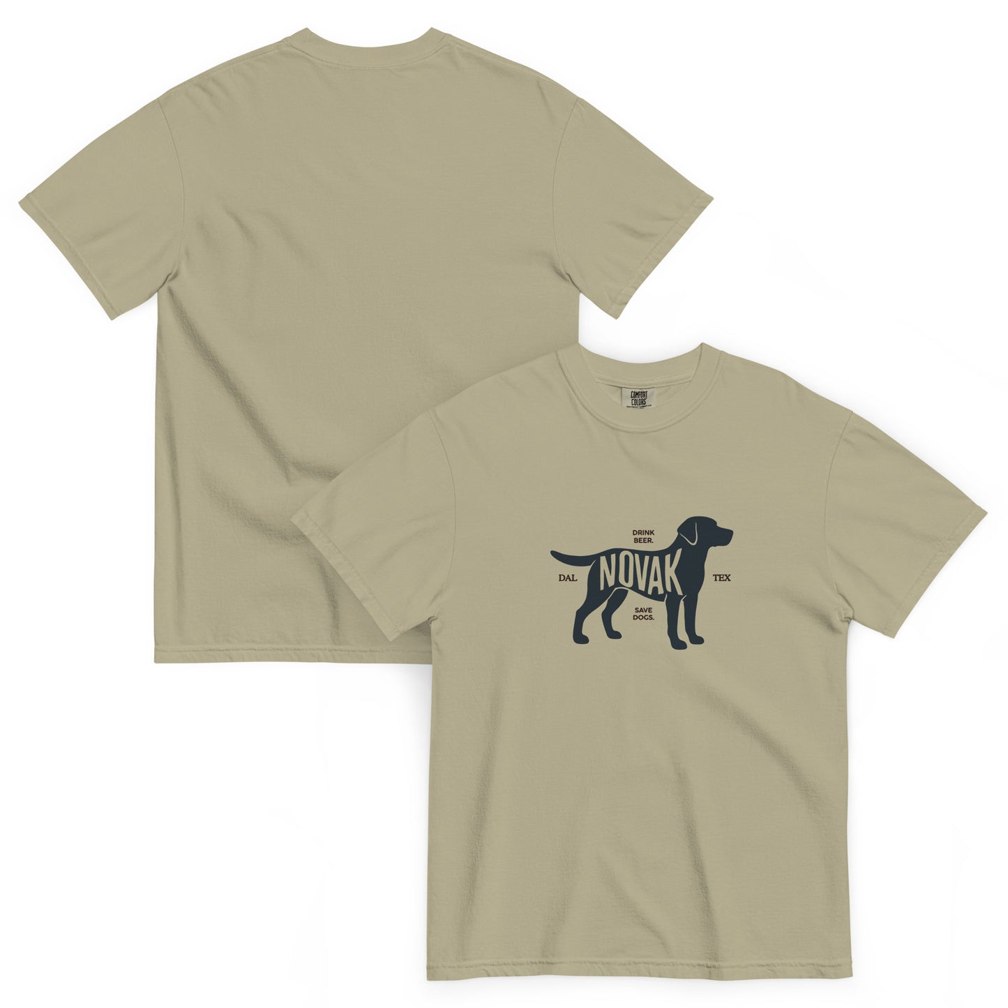 Drink Beer Save Dogs Tee - Sandstone