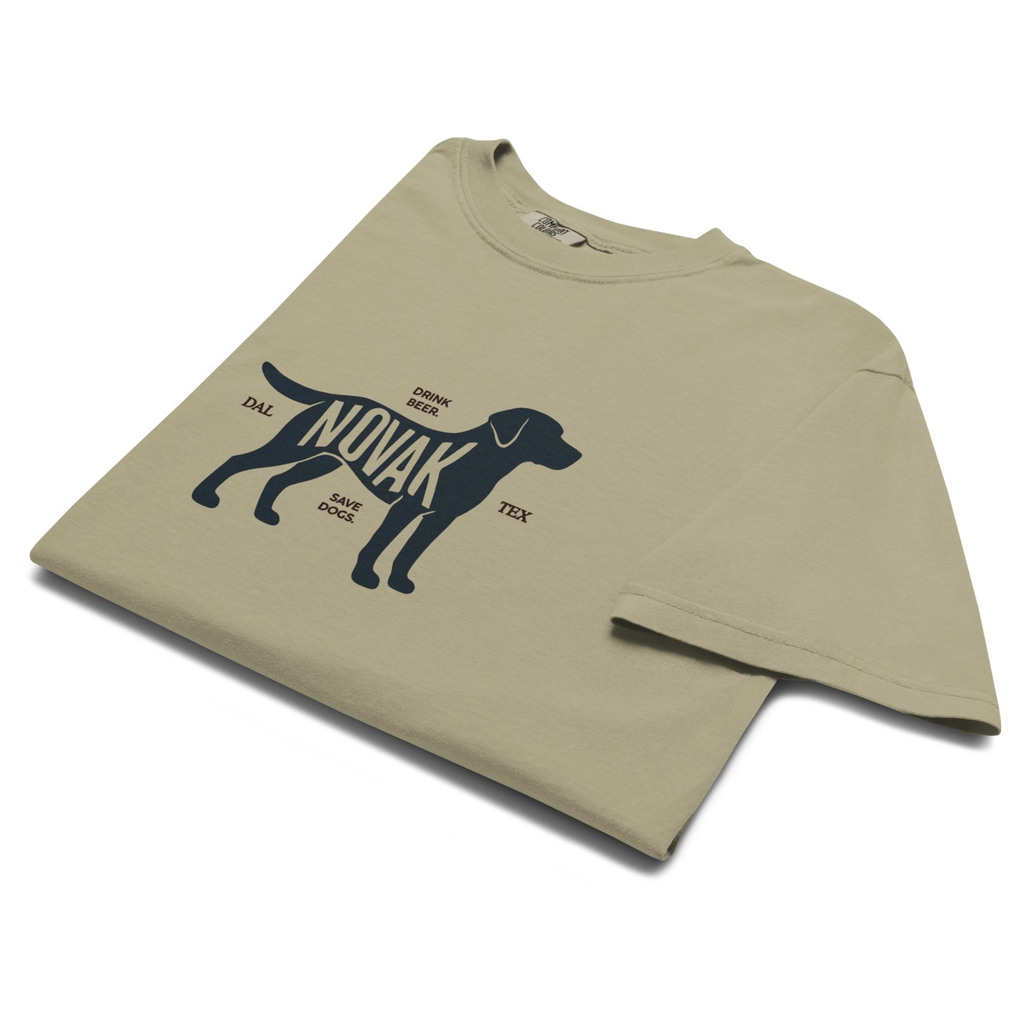 Drink Beer Save Dogs Tee - Sandstone